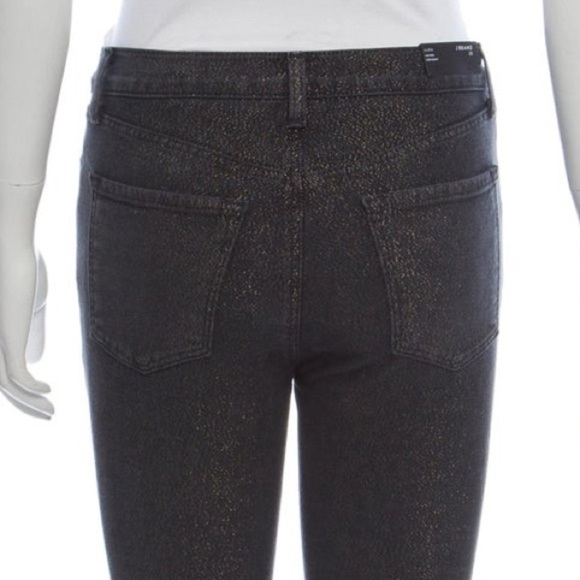 NWT J Brand Black Metallic Mid-Rise Skinny Jeans - Picture 3 of 3